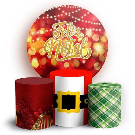 Capas Painel Redondo e Trio Cilindro Sublimado - Natal