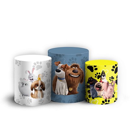 Trio Cilindro - Pets - A Vida Secreta dos Bichos - Sublimado 3D + Elástico