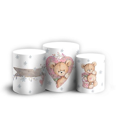 Capas Trio Cilindro Sublimado Vest Facil - Ursinhos