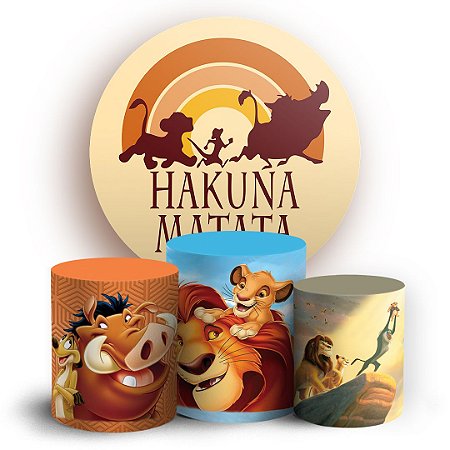 Capas Painel Redondo e Trio Cilindro Sublimado - Rei Leao