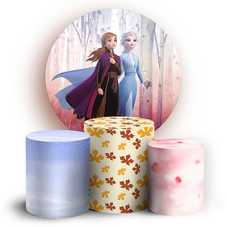 Capas Painel Redondo e Trio Cilindro Sublimado - Frozen