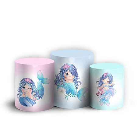 Capas Trio Cilindro Sublimado Vest Facil - Sereia