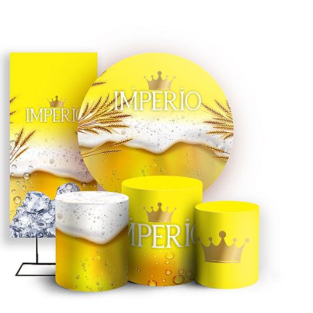 Capas Painel Redondo Trio Cilindro e Faixa Lateral Sublimado - Cerveja