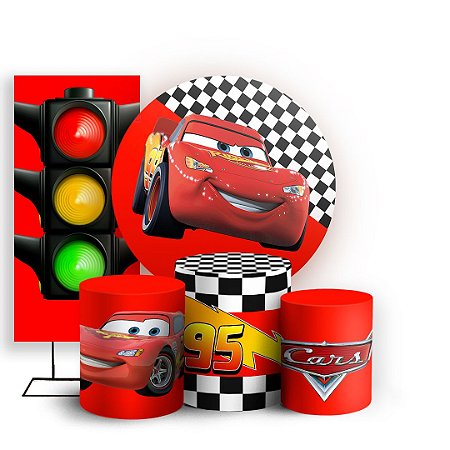 Capas Painel Redondo Trio Cilindro e Faixa Lateral Sublimado - Carros