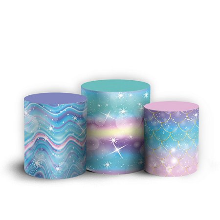 Capas Trio Cilindro Sublimado Vest Facil - Sereia