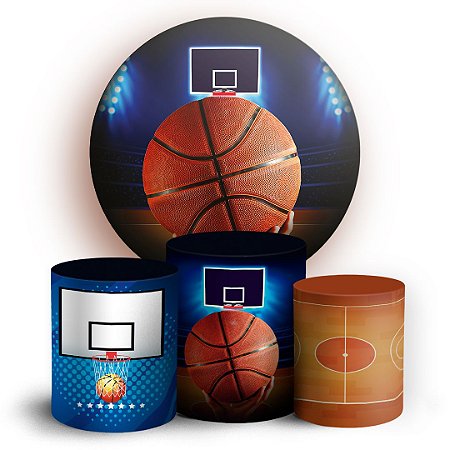 Capas Painel Redondo e Trio Cilindro Sublimado - Basquete