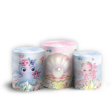 Capas Trio Cilindro Sublimado Vest Facil - Sereia