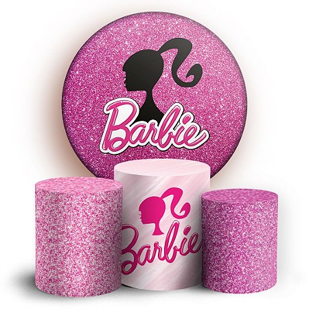 Capas Painel Redondo e Trio Cilindro Sublimado - Barbie