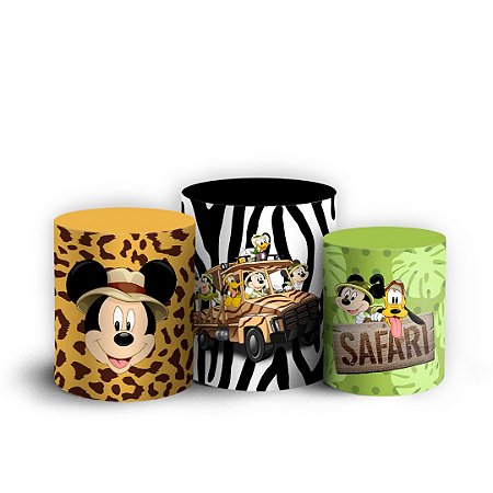 Capas Trio Cilindro Sublimado Vest Facil - Mickey Safari