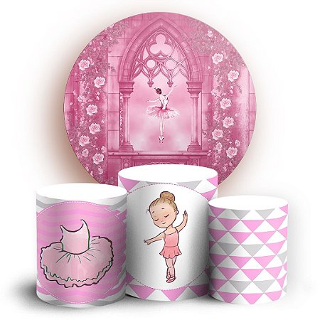 Capas Painel Redondo e Trio Cilindro Sublimado - Bailarina