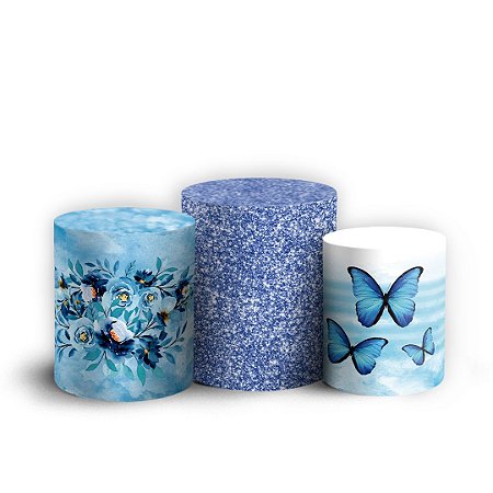 Capas Trio Cilindro Sublimado Vest Facil - Borboleta