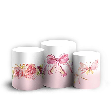 Capas Trio Cilindro Sublimado Vest Facil - Bailarina Cute