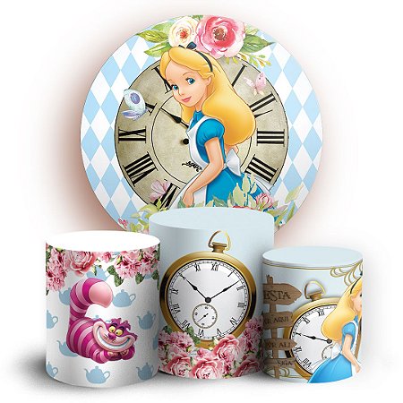 Capas Painel Redondo e Trio Cilindro Sublimado - Alice