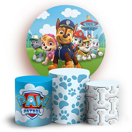 Capas Painel Redondo e Trio Cilindro Sublimado - Patrulha Canina