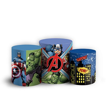 Capas Trio Cilindro Sublimado Vest Facil - Vingadores