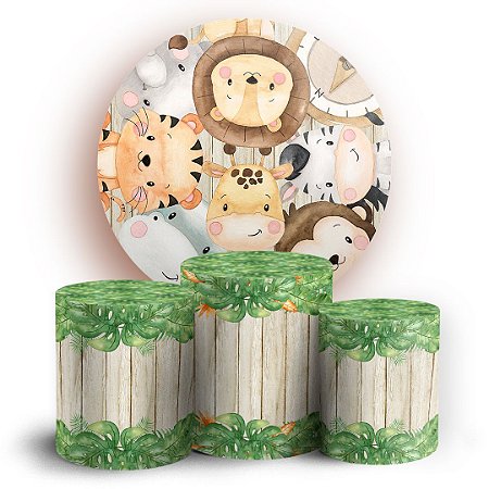 Capas Painel Redondo e Trio Cilindro Sublimado - Safari