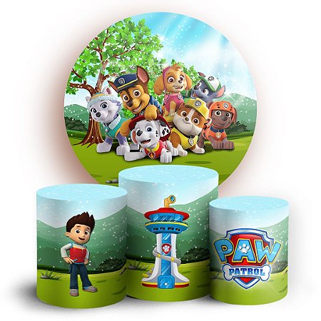 Capas Painel Redondo e Trio Cilindro Sublimado - Patrulha Canina