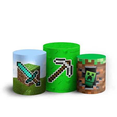 Capas Trio Cilindro Sublimado Vest Facil - Minecraft