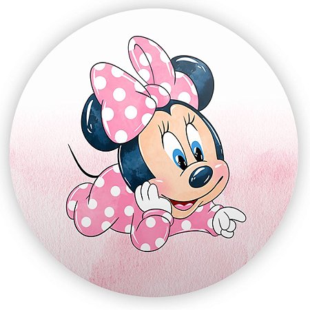 Capa Painel Redondo Sublimado - Minnie Baby