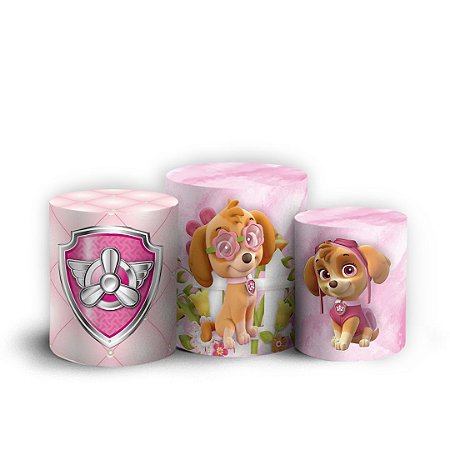 Capas Trio Cilindro Sublimado Vest Facil - Patrulha Canina Skye