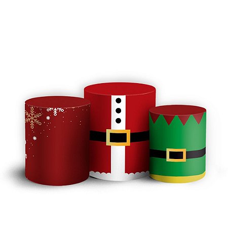 Capas Trio Cilindro Sublimado Vest Facil - Natal