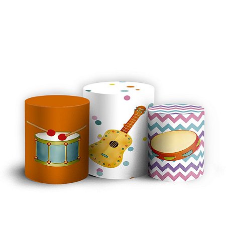 Capas Trio Cilindro Sublimado Vest Facil - Musica