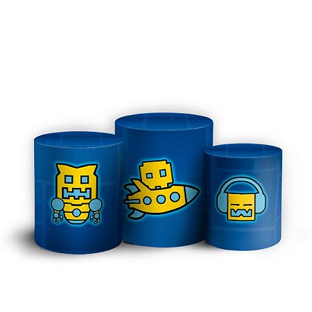 Capas Trio Cilindro Sublimado Vest Facil - Geometry Dash