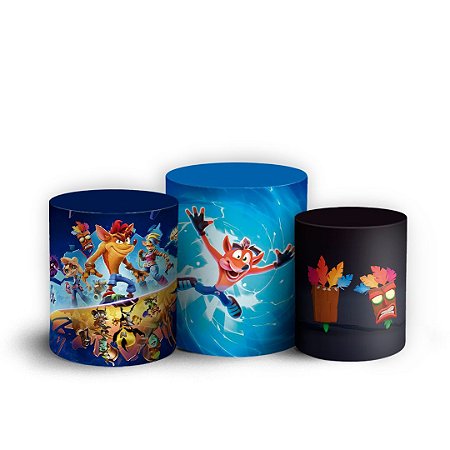 Capas Trio Cilindro Sublimado Vest Facil - Crash Bandicoot