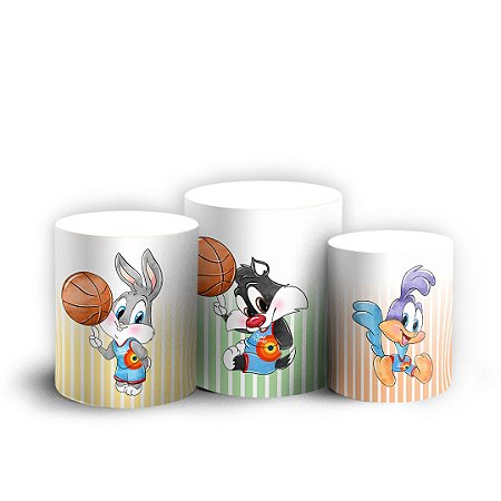 Capas Trio Cilindro Sublimado Vest Facil - Looney Tunes Basquete
