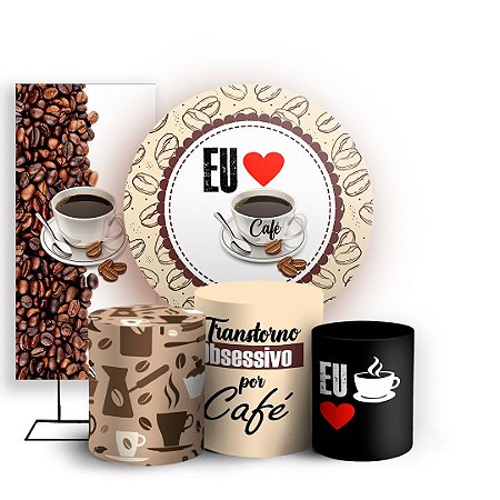 Capas Painel Redondo Trio Cilindro e Faixa Lateral Sublimado - Cafe