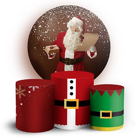 Capas Painel Redondo e Trio Cilindro Sublimado - Natal