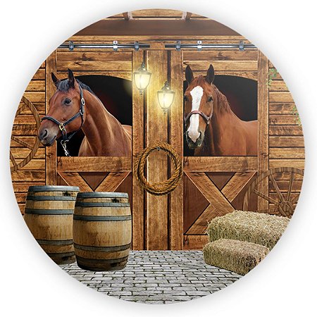 Capa Painel Redondo Sublimado - Cavalos