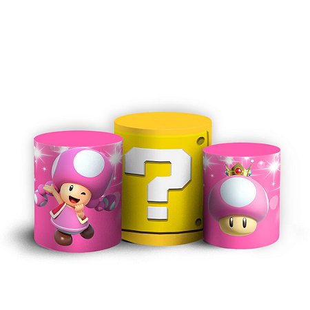 Capas Trio Cilindro Sublimado Vest Facil - Peach Super Mario