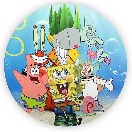 Capa Painel Redondo Sublimado - Bob Esponja
