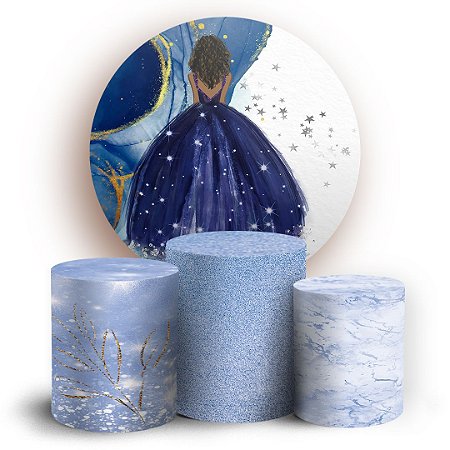 Capas Painel Redondo e Trio Cilindro Sublimado - 15 Anos