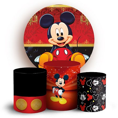 Capas Painel Redondo e Trio Cilindro Sublimado - Mickey