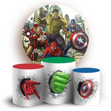 Capas Painel Redondo e Trio Cilindro Sublimado - Herois
