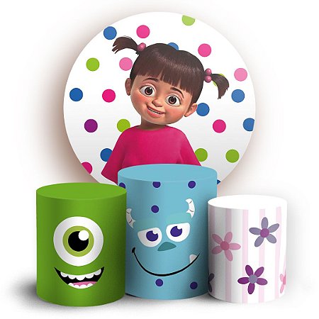 Capas Painel Redondo e Trio Cilindro Sublimado - Boo Monstros SA
