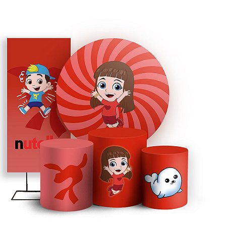 Capas Painel Redondo Trio Cilindro e Faixa Lateral Sublimado - Luccas Neto