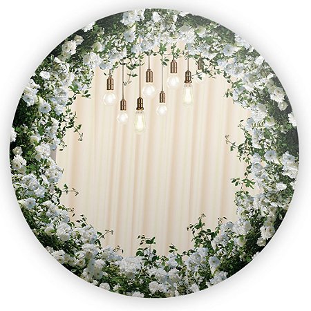 Capa Painel Redondo Sublimado - Floral Madeira