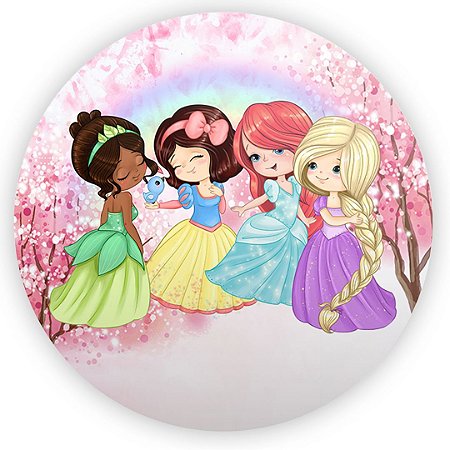 Capa Painel Redondo Sublimado - Princesas