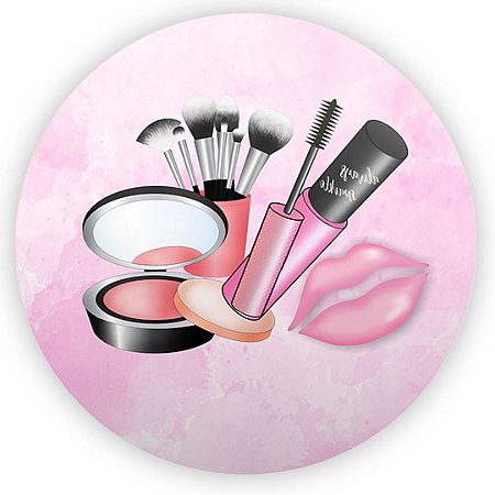 Capa Painel Redondo Sublimado - Maquiagem