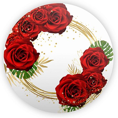 Capa Painel Redondo Sublimado - Floral Borboleta Vermelha