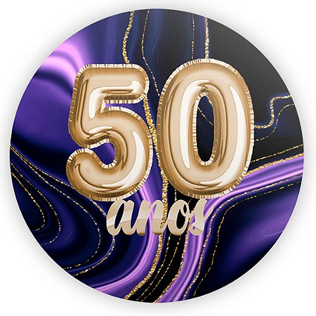 Capa Painel Redondo Sublimado - 50 Anos Idade