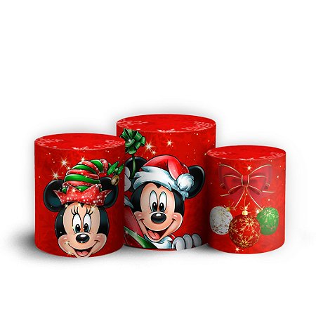Capas Trio Cilindro Sublimado Vest Facil - Mickey e Minnie Natal