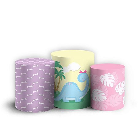 Capas Trio Cilindro Sublimado Vest Facil - Dinossauro