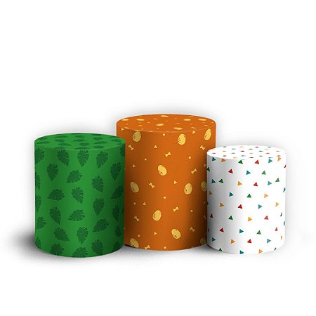 Capas Trio Cilindro Sublimado Vest Facil - Dinossauro