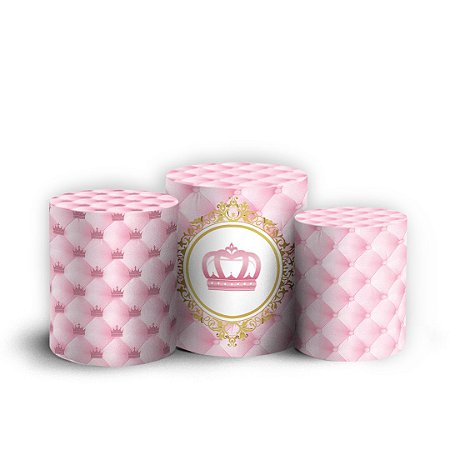 Capas Trio Cilindro Sublimado Vest Facil - Ursinho Capitone Rosa