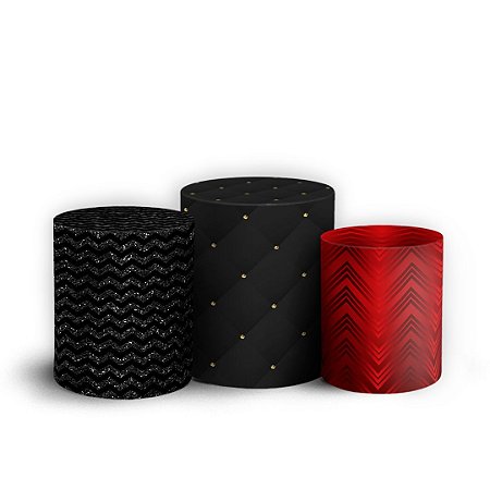 Capas Trio Cilindro Sublimado Vest Facil - Capitone Glitter