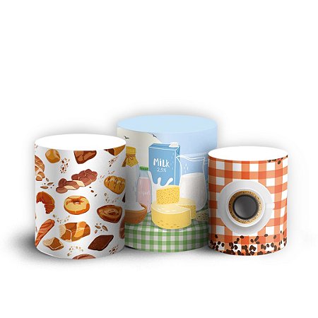 Capas Trio Cilindro Sublimado Vest Facil - Cafe